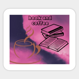 book and coffee Sticker